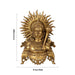 Hanuman Face On Chowki Murti - 14 x 10 Inches | Antique Brass Idol / Anjaneya Face Statue for Pooja - Brass Murties