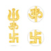 Om Swastik Design Trishul - 4 x 1.25 Inches | Metal Astras/ Om Swastik Design Soolam for Deity - Deity Accessories