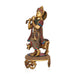 Cow Krishna With Stone Standing on Base Murti - 15 x 6.5 Inches | Antique Brass Idol/ Cow Krishna Statue for Pooja - Brass Murties