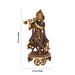 Cow Krishna With Stone Standing on Base Murti - 15 x 6.5 Inches | Antique Brass Idol/ Cow Krishna Statue for Pooja - Brass Murties