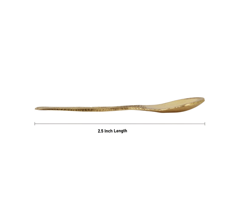 Brass Spoon - 2.5 Inches | TeaSpoon / Elegant Spoon / Brass Spoon For Home & Pooja