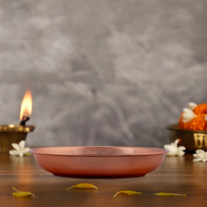 Turkish Copper Plate - 6 Inches | Thali Plate / Pooja Plate / Pooja Thali for Home