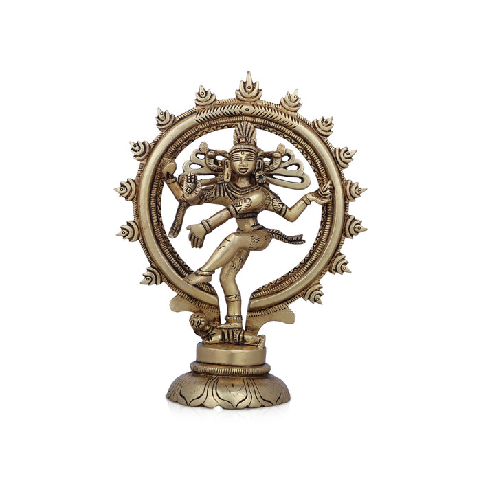 Natraj Murti - 7 x 5 Inches | Antique Brass Idol/ Nataraja Vigraham for Pooja/ 735 Gms Approx