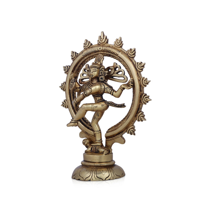 Natraj Murti - 7 x 5 Inches | Antique Brass Idol/ Nataraja Vigraham for Pooja/ 735 Gms Approx