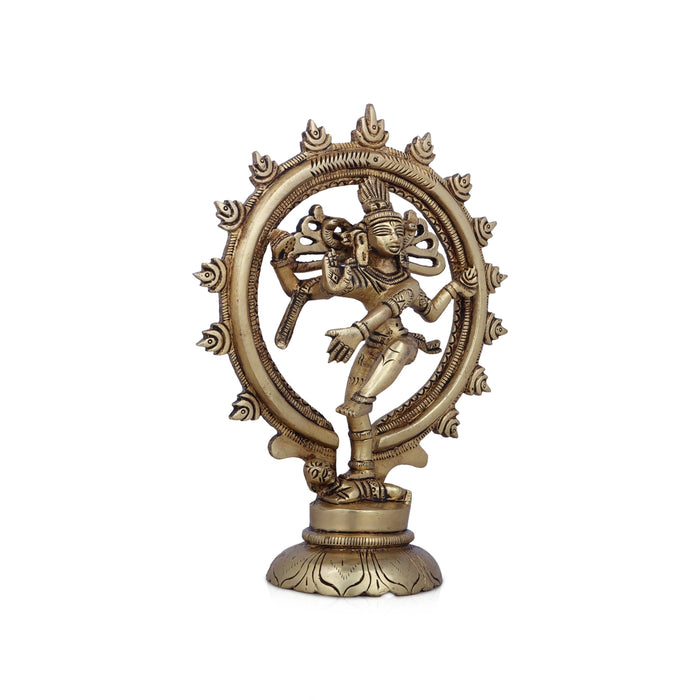 Natraj Murti - 7 x 5 Inches | Antique Brass Idol/ Nataraja Vigraham for Pooja/ 735 Gms Approx