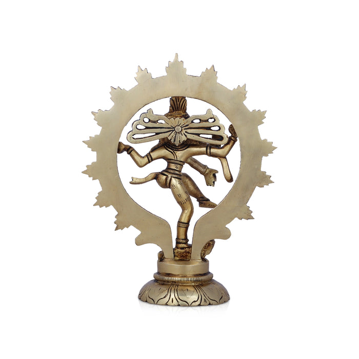 Natraj Murti - 7 x 5 Inches | Antique Brass Idol/ Nataraja Vigraham for Pooja/ 735 Gms Approx