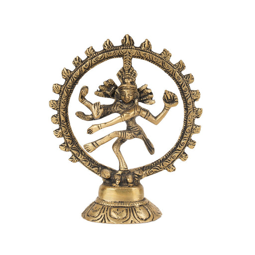 Natraj Murti  - 5 Inches | Antique Brass Statue/ Nataraja Vigraham/ Natraja Idol for Pooja - Brass Murties