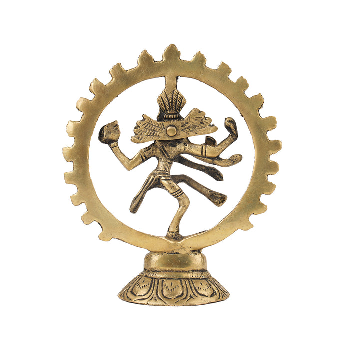 Natraj Murti  - 5 Inches | Antique Brass Statue/ Nataraja Vigraham/ Natraja Idol for Pooja - Brass Murties