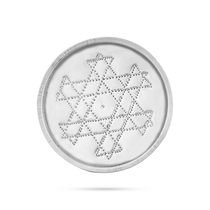 Kolam Plate Set - 4.5 Inches | Rangoli Plate/ 7 Pcs/ Stainless Steel Rangoli Design Plate for Home Decor - Kolam & Rangoli