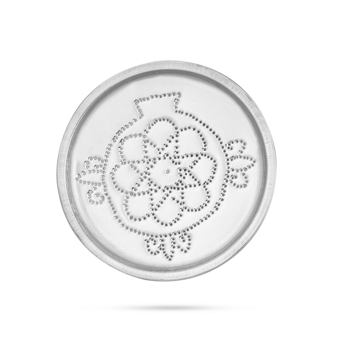 Kolam Plate Set - 4.5 Inches | Rangoli Plate/ 7 Pcs/ Stainless Steel Rangoli Design Plate for Home Decor - Kolam & Rangoli