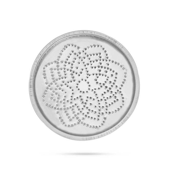 Kolam Plate Set - 4.5 Inches | Rangoli Plate/ 7 Pcs/ Stainless Steel Rangoli Design Plate for Home Decor - Kolam & Rangoli