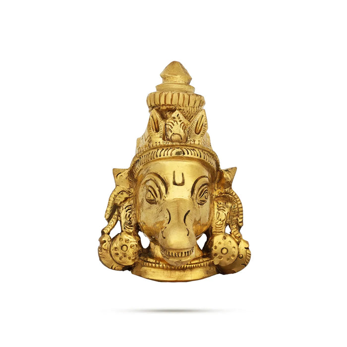 Varahi Face - 5 x 3.5 Inches | Brass Varahi Devi Face / Decorative Hanging For Temple & Home