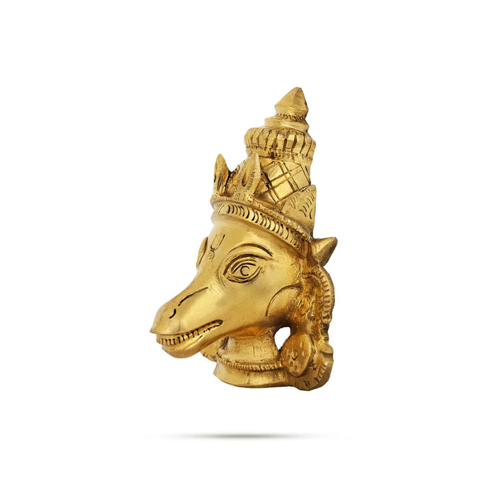 Varahi Face - 5 x 3.5 Inches | Brass Varahi Devi Face / Decorative Hanging For Temple & Home