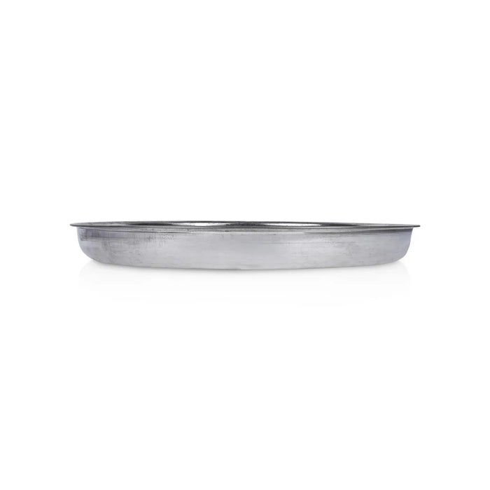White Metal Plate - 1.5 x 15 Inches | Pooja Plate / Thali Plate For Daily Home Puja