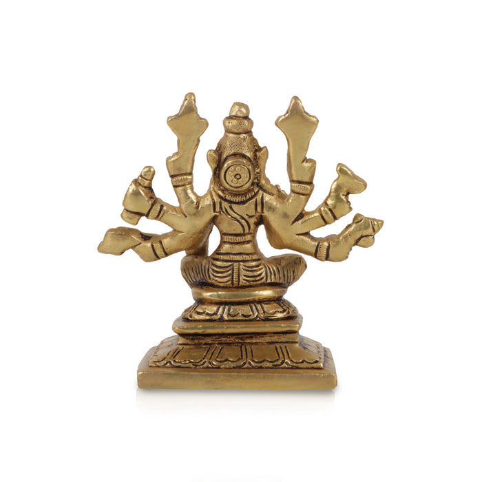 Varahi Amman Statue - 3 Inches | Varahi Idol/ Antique Brass Statue/ Varahi 8 Hands Idol for Pooja - Brass Murties