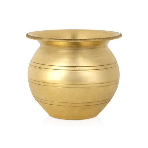 Brass Lota - 3 x3 inches | Chombu / Kalash Pot / Kalasam for Pooja and Temple Rituals - Kalash & Pooja Lota