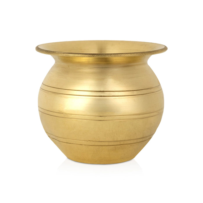 Brass Lota - 3 x3 inches | Chombu / Kalash Pot / Kalasam for Pooja and Temple Rituals - Kalash & Pooja Lota