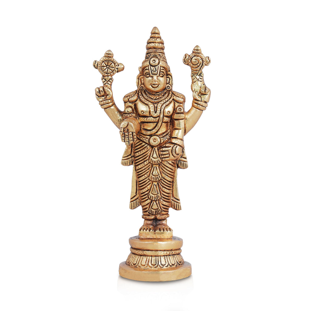 Balaji Murti - 6.5 Inches | Lord Balaji Idol/ Brass Statue/ Balaji Statue for Pooja