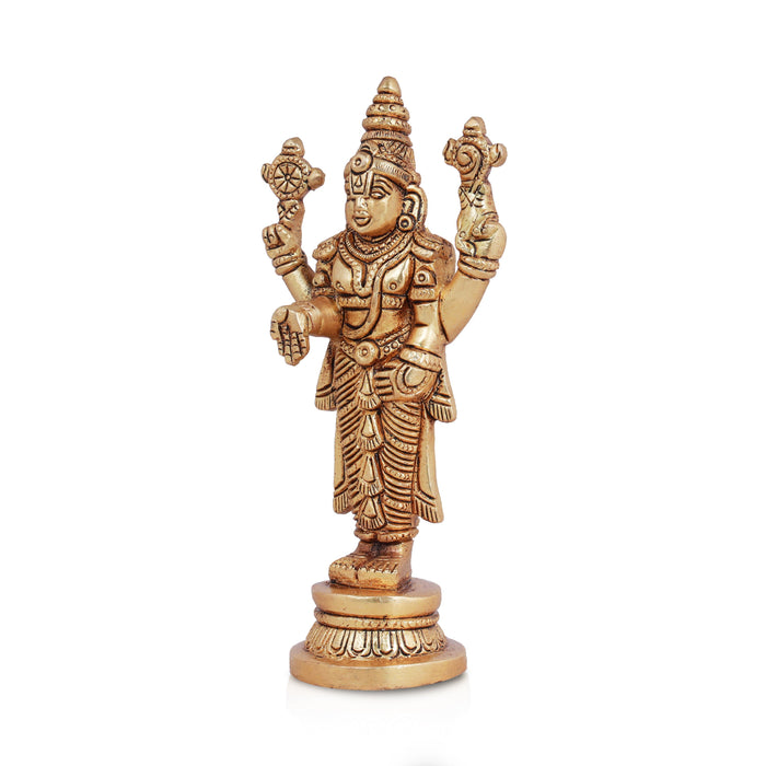 Balaji Murti - 6.5 Inches | Lord Balaji Idol/ Brass Statue/ Balaji Statue for Pooja