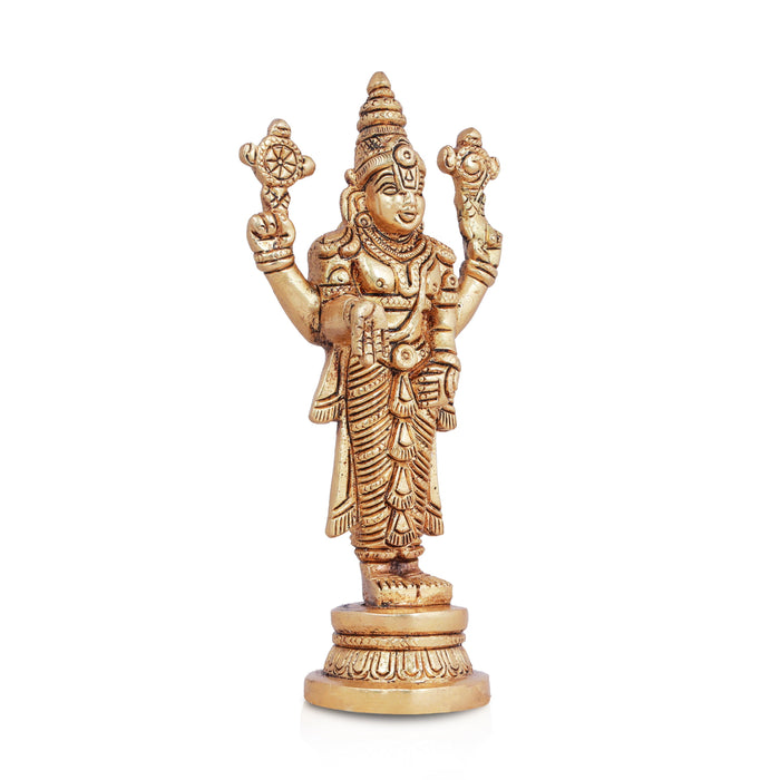 Balaji Murti - 6.5 Inches | Lord Balaji Idol/ Brass Statue/ Balaji Statue for Pooja