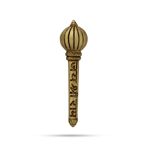 Hanuman Gadhai - 4.5 x 1 Inches | Brass Astra/ Hanuman Ki Gada/ Brass Gada for Swamy Alangaram - Deity Accessories