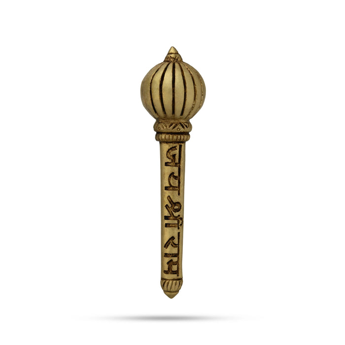 Hanuman Gadhai - 4.5 x 1 Inches | Brass Astra/ Hanuman Ki Gada/ Brass Gada for Swamy Alangaram - Deity Accessories