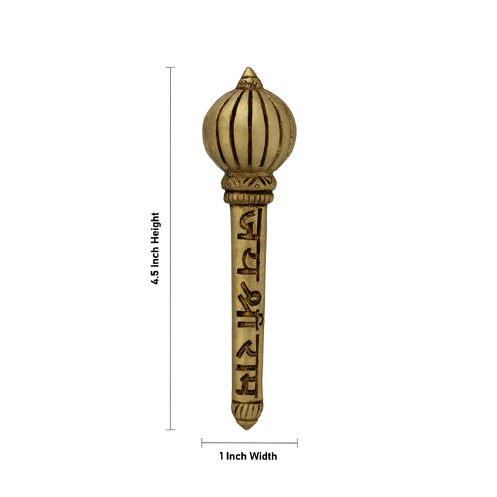 Hanuman Gadhai - 4.5 x 1 Inches | Brass Astra/ Hanuman Ki Gada/ Brass Gada for Swamy Alangaram - Deity Accessories