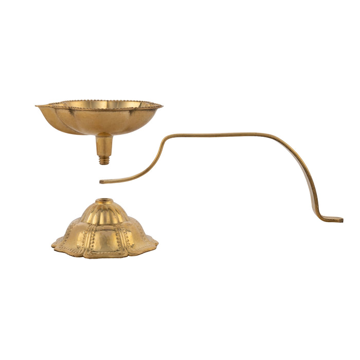 Kapoor Dhani With Handle - 2 x 2.5 Inches | Camphor Burner/ Brass Arti for Pooja/ 120 Gms Approx - Kapur Aarti