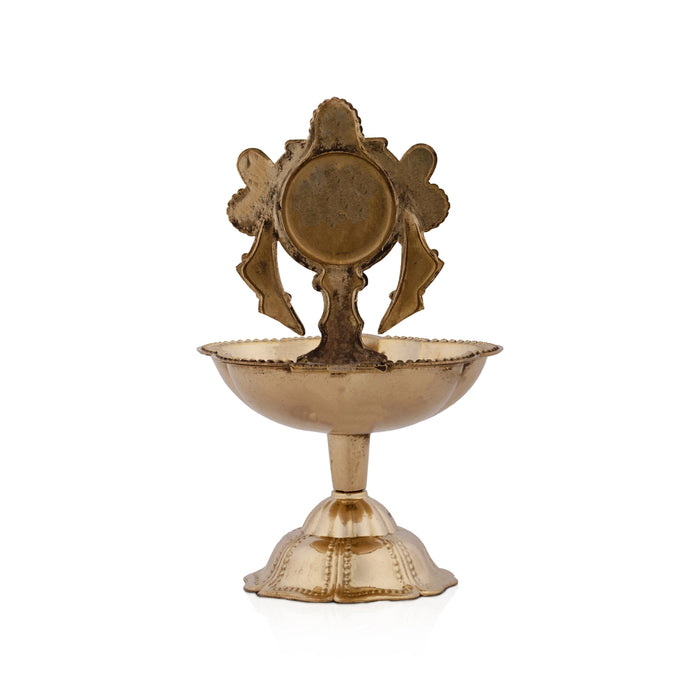 Chakra Lamp - 4.5 x 3 Inches | Brass Lamp/ Chakra Deep/ Vilakku for Pooja/ 130 Gms Approx - Karthik Deep