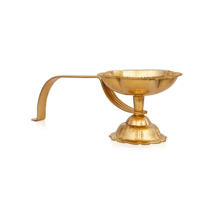 Kapoor Dhani With Handle - 2 x 6 Inches | Camphor Burner/ Brass Arti for Pooja/ 75 Gms Approx - Kapur Aarti