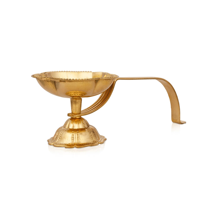 Kapoor Dhani With Handle - 2 x 6 Inches | Camphor Burner/ Brass Arti for Pooja/ 75 Gms Approx - Kapur Aarti