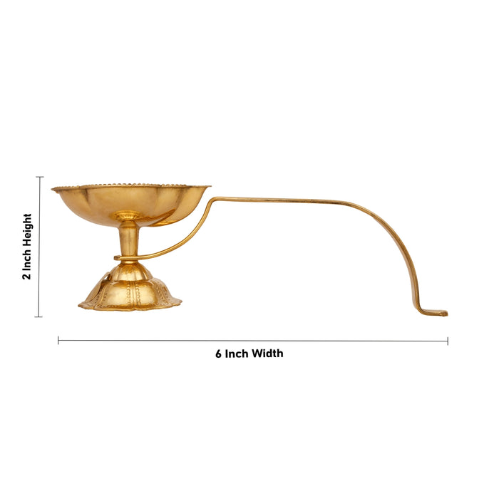 Kapoor Dhani With Handle - 2 x 6 Inches | Camphor Burner/ Brass Arti for Pooja/ 75 Gms Approx - Kapur Aarti