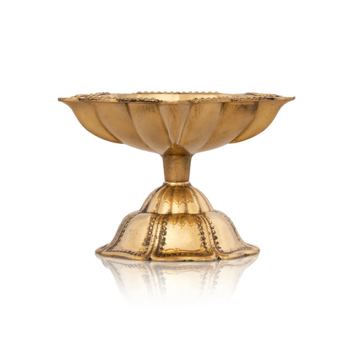 5 Face Lamp With Base - 2 x 3 Inches | Brass Lamp/ 5 Face Vilakku/ 5 Face Deepam for Pooja/ 70 Gms Approx - 5 Faced lamp