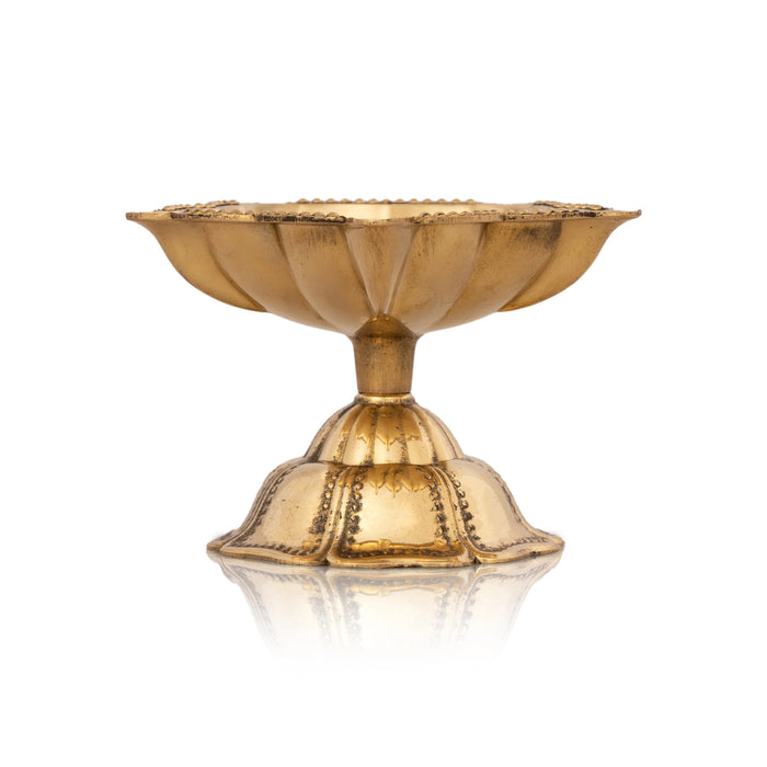 5 Face Lamp With Base - 2 x 3 Inches | Brass Lamp/ 5 Face Vilakku/ 5 Face Deepam for Pooja/ 70 Gms Approx - 5 Faced lamp