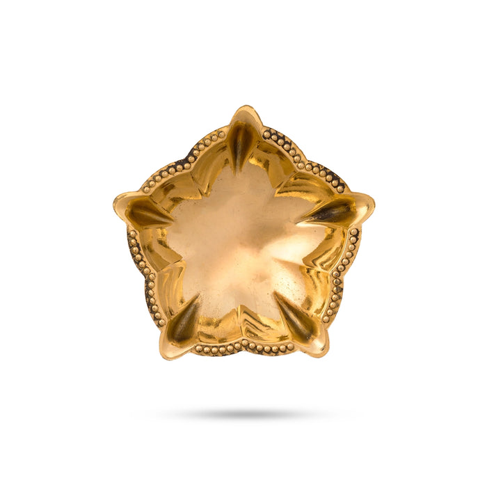 5 Face Lamp With Base - 2 x 3 Inches | Brass Lamp/ 5 Face Vilakku/ 5 Face Deepam for Pooja/ 70 Gms Approx - 5 Faced lamp