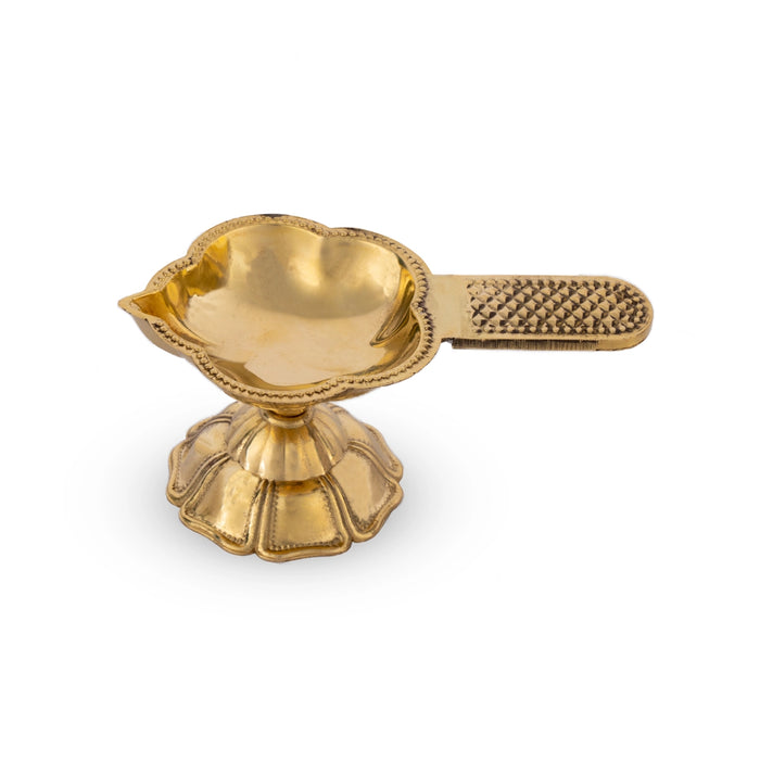 Kapoor Dhani With Handle - 1.5 x 2 Inches | Camphor Burner With Base/ Brass Lakshmi Aarti for Pooja/ 50 Gms - Kapur Aarti