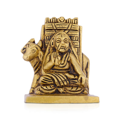 Raghavendra Swamy Idol - 2.5 x 2.25 Inches | Brass Statue/ Raghavendra Statue for Pooja
