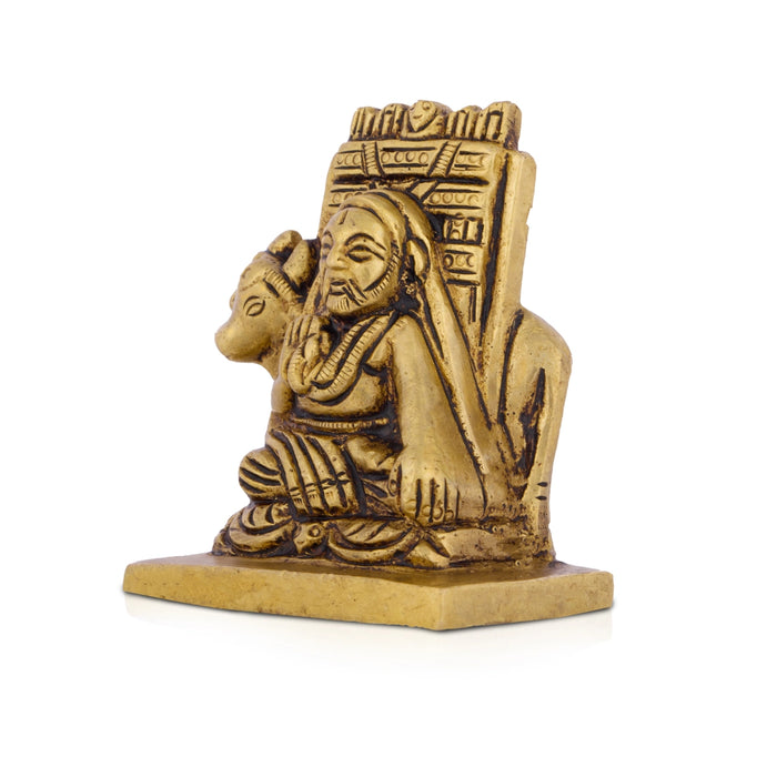 Raghavendra Swamy Idol - 2.5 x 2.25 Inches | Brass Statue/ Raghavendra Statue for Pooja