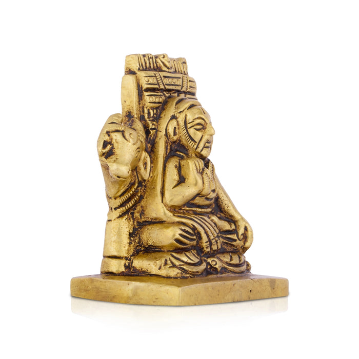 Raghavendra Swamy Idol - 2.5 x 2.25 Inches | Brass Statue/ Raghavendra Statue for Pooja