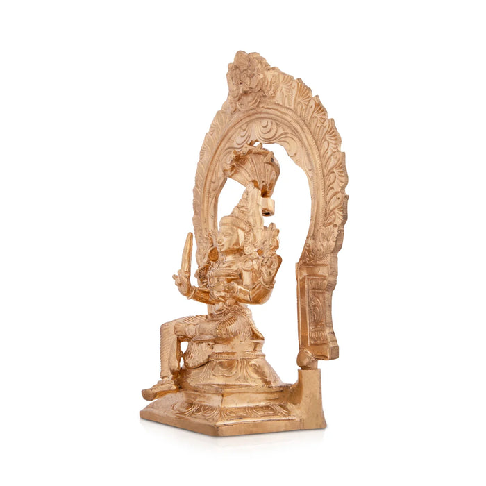 Mariamman Statue with Arch - 9.5 x 6.5 Inches | Panchaloha Idol/ Mariamman Idol for Pooja/ 2.105 Kgs Approx