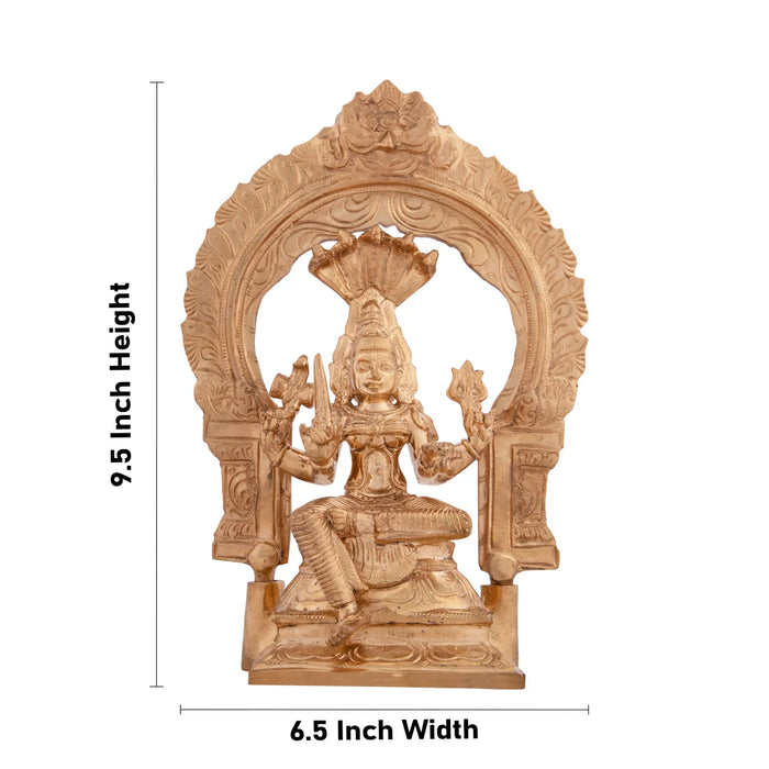 Mariamman Statue with Arch - 9.5 x 6.5 Inches | Panchaloha Idol/ Mariamman Idol for Pooja/ 2.105 Kgs Approx