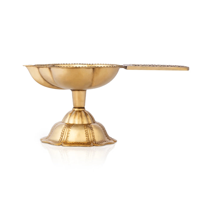 Lakshmi Aarti - 2 x 4.5 Inches | Traditional Brass Aarti/ Arti Diya/ Laxmi Aarti for Pooja