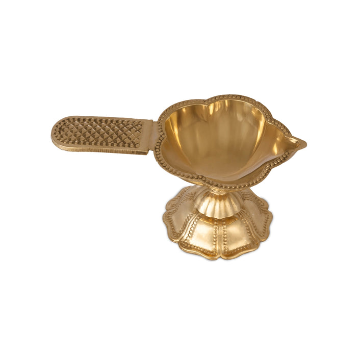 Lakshmi Aarti - 2 x 4.5 Inches | Traditional Brass Aarti/ Arti Diya/ Laxmi Aarti for Pooja