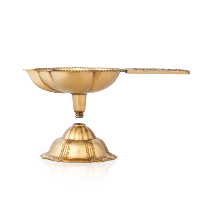 Lakshmi Aarti - 2 x 4.5 Inches | Traditional Brass Aarti/ Arti Diya/ Laxmi Aarti for Pooja