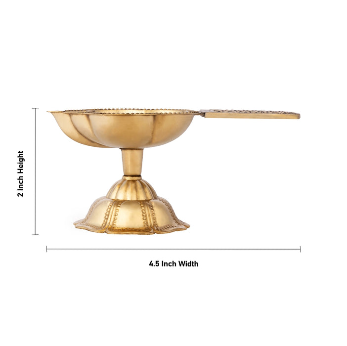 Lakshmi Aarti - 2 x 4.5 Inches | Traditional Brass Aarti/ Arti Diya/ Laxmi Aarti for Pooja