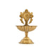 Brass Lamp - 3 x 2.25 Inches | Shankh Design Deepam/ Brass Vilakku for Pooja/ 50 Gms Approx - Karthik Deep