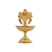 Brass Lamp - 3 x 2.25 Inches | Shankh Design Deepam/ Brass Vilakku for Pooja/ 50 Gms Approx - Karthik Deep