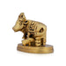Cow and Calf Idol - 1.5 x 2.75 Inches | Antique Brass Statue/ Kamadhenu Statue for Pooja/ 100 Gms Approx - Table Stand Accessories