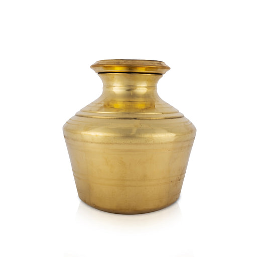 Brass Pot - 8.5 x 7 Inches | Water Pot/ Brass Kalash/ Pooja Kalash for Home - Kalash & Pooja Lota