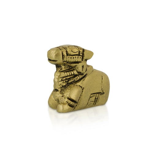 Nandi Statue - 1 x 1 Inches | Antique Brass Idol / Nandi Murti for Pooja - Brass Murties